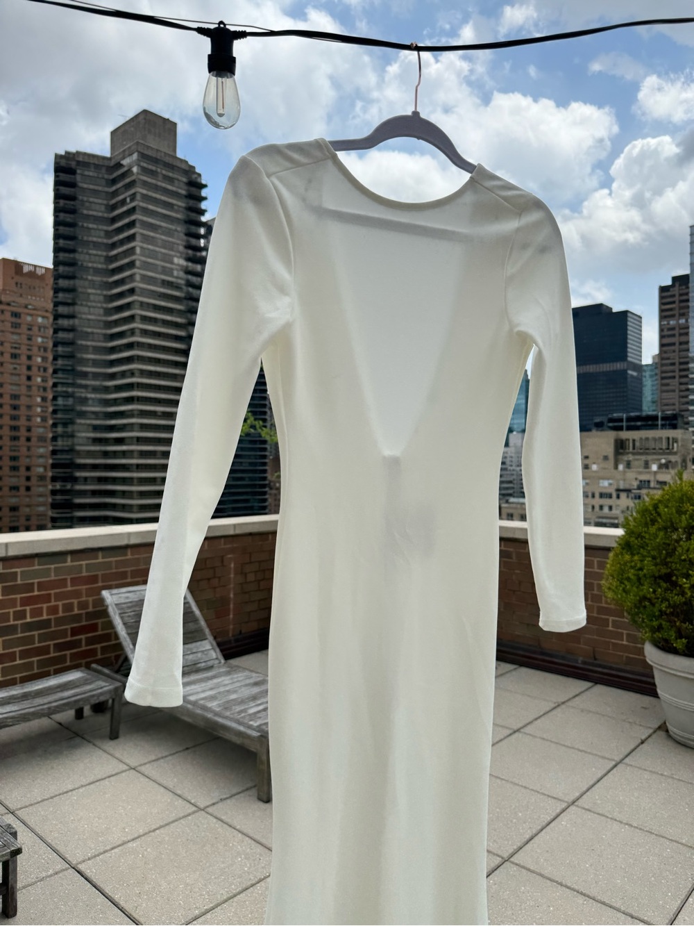 Missguided White Long-Sleeve Maxi Bodycon Dress